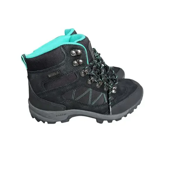 R Cord Waterproof Hiking Boots Women’s Size 9 Black Teal EUC Gorpcore - Picture 2 of 8